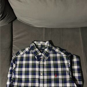 Polo by Ralph Lauren Kids Blue and Green Plaid Shirt